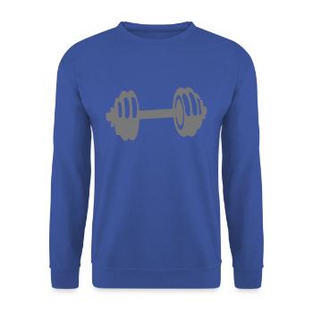gewicht haltere cross Krafttraining - Unisex Pullover - Royalblau - Vorne - Alina (178cm) & Michal (187cm)