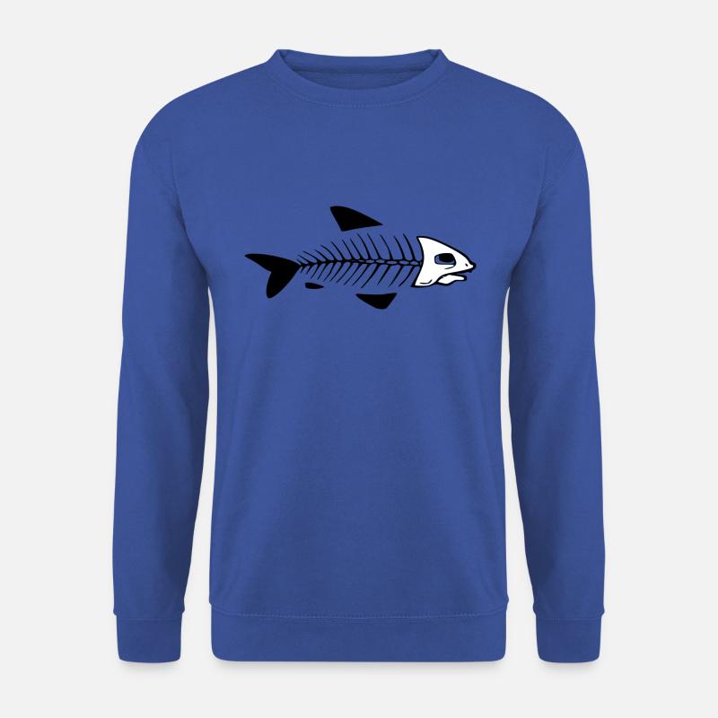 Fish skeleton white - Unisex Sweatshirt - royal blue