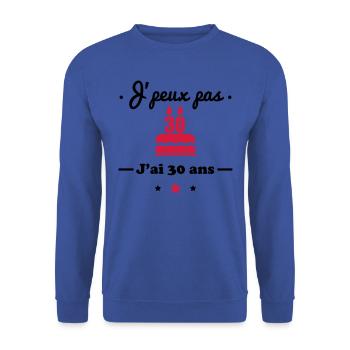 I can not be 30 years old: birthday gift 30 - Unisex Sweatshirt - royal blue - Front - Alina (178cm) & Michal (187cm)