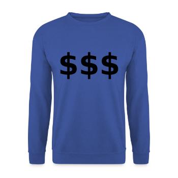 Dollar Dollars Cash Money Vektor Design - Unisex Pullover - Royalblau - Vorne - Alina (178cm) & Michal (187cm)