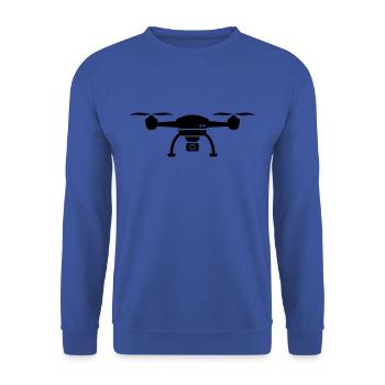 Drohne Quadrocopter Geschenk Luftaufnahme - Unisex Pullover - Royalblau - Vorne - Alina (178cm) & Michal (187cm)