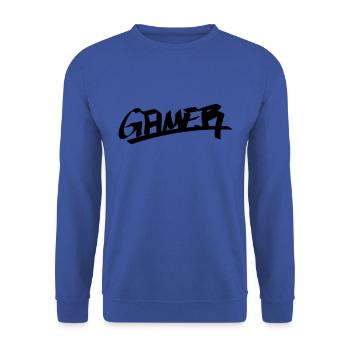 Gamer - Unisex Pullover - Royalblau - Vorne - Alina (178cm) & Michal (187cm)
