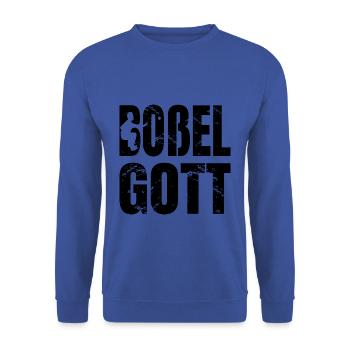 Boßelgott Boßeln Bossel Gott Spruch Geschenk - Unisex Pullover - Royalblau - Vorne - Alina (178cm) & Michal (187cm)