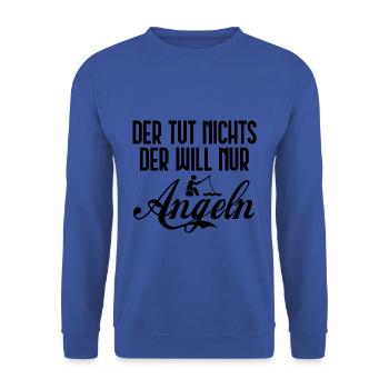Der tut nichts. Der will nur angeln. [black] - Unisex Pullover - Royalblau - Vorne - Alina (178cm) & Michal (187cm)