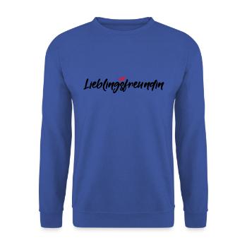 Lieblingsfreundin beste Freundin Spruch Geschenk - Unisex Pullover - Royalblau - Vorne - Alina (178cm) & Michal (187cm)