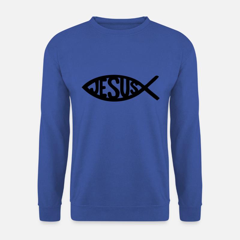 Jesus Fisch Symbol - Unisex Pullover - Royalblau