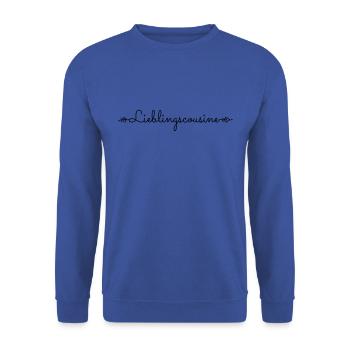 Lieblingscousine Cousine Lieblings Spruch Geschenk - Unisex Pullover - Royalblau - Vorne - Alina (178cm) & Michal (187cm)