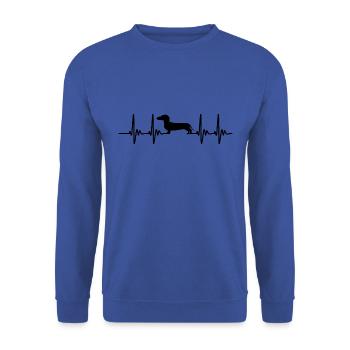 Dog dachshund heartbeat gift - Unisex Sweatshirt - royal blue - Front - Alina (178cm) & Michal (187cm)