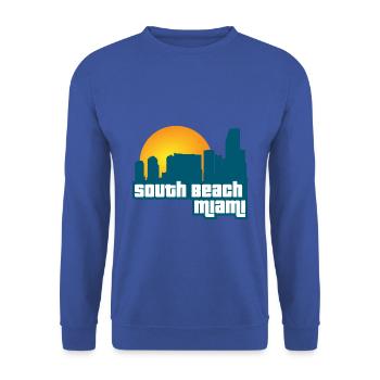 South Beach Miami [GTA:VC] - Sweat-shirt Unisexe - bleu royal - Devant - Alina (178cm) & Michal (187cm)