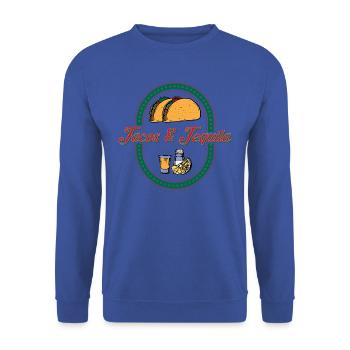Cadeaux Taco & Tequila> Tequila Por favor - Sweat-shirt Unisexe - bleu royal - Devant - Alina (178cm) & Michal (187cm)