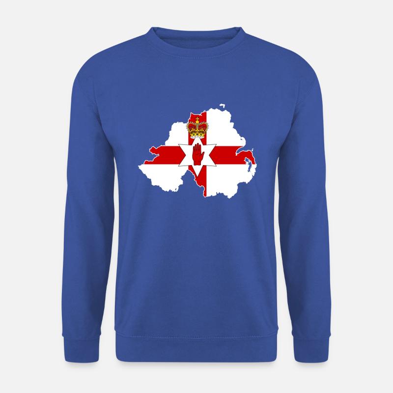 Nordirland Karte mit Flagge im Inneren - Unisex Pullover - Royalblau