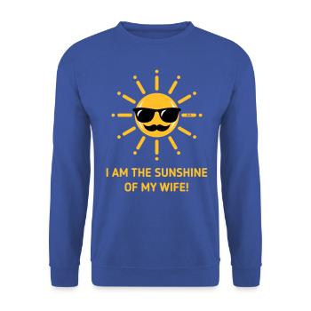Je suis le soleil de ma femme ! (Mari / 3C Gold) - Sweat-shirt Unisexe - bleu royal - Devant - Alina (178cm) & Michal (187cm)