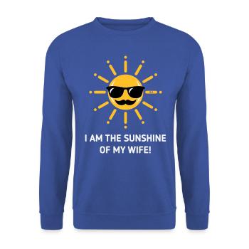 Je suis le soleil de ma femme ! (Mari / 3C Blanc) - Sweat-shirt Unisexe - bleu royal - Devant - Alina (178cm) & Michal (187cm)