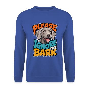 Weimaraner - Unisex Pullover - Royalblau - Vorne - Alina (178cm) & Michal (187cm)