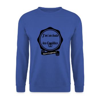 Je m en bats les couilles - Sweat-shirt Unisexe - bleu royal - Devant - Alina (178cm) & Michal (187cm)