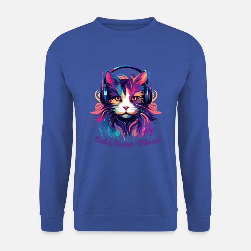 Cats loves Music (Version 2) - Unisex Sweatshirt - royal blue