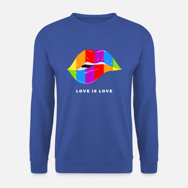 Love Is Love Pride Month Lips Rainbow - Unisex Pullover - Royalblau