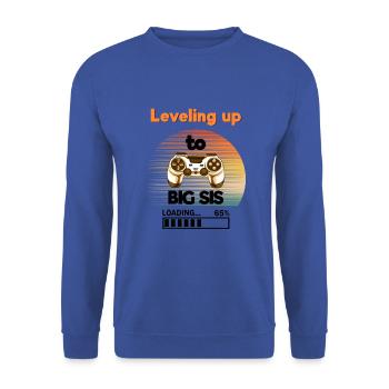 Leveling up to big sis console controller retro - Unisex Sweatshirt - royal blue - Front - Alina (178cm) & Michal (187cm)