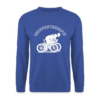Radfahrer Rad fahren Radfahren Therapie Sprüche - Unisex Pullover - Royalblau - Vorne - Alina (178cm) & Michal (187cm)