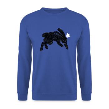 Rabbit Prince black - Unisex Sweatshirt - royal blue - Front - Alina (178cm) & Michal (187cm)