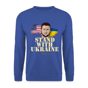 Ukraine USA Stand avec l’Ukraine - Sweat-shirt Unisexe - bleu royal - Devant - Alina (178cm) & Michal (187cm)