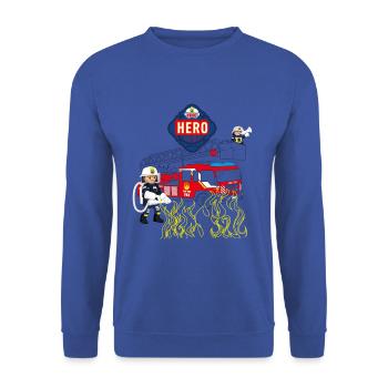 Playmobil Design Pompier Avec Camion De Pompiers - Sweat-shirt Unisexe - bleu royal - Devant - Alina (178cm) & Michal (187cm)