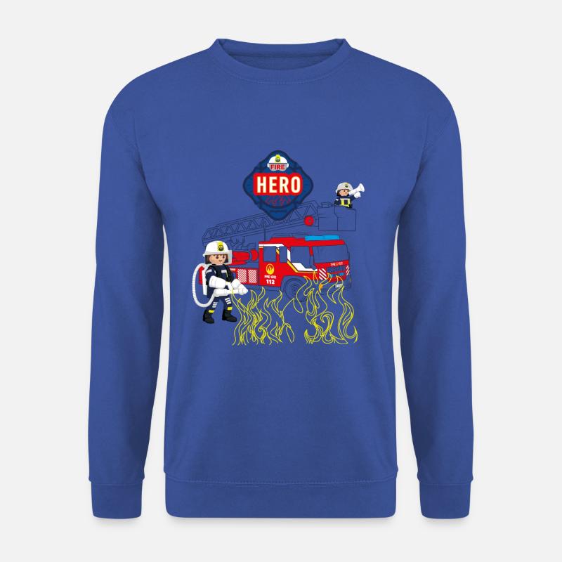 Playmobil Feuerwehr-Design Mit Feuerwehrauto - Unisex Pullover - Royalblau