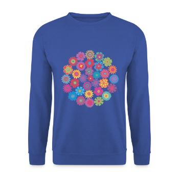 Cercle de fleurs - Sweat-shirt Unisexe - bleu royal - Devant - Alina (178cm) & Michal (187cm)