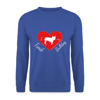 Frenchie, Bully, Français Bulldog, Cadeau - Sweat-shirt Unisexe - bleu royal - Devant - Alina (178cm) & Michal (187cm)