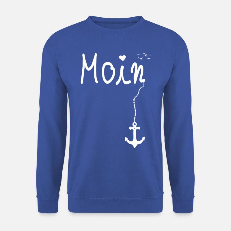 Moin Begrüßung - Moin mit Möwe - Unisex Pullover - Royalblau