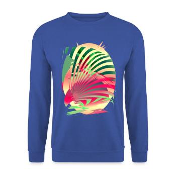 Sonne Papagei Sommer - Unisex Pullover - Royalblau - Vorne - Alina (178cm) & Michal (187cm)