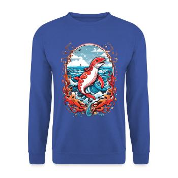 Meeresbewohner - Unisex Pullover - Royalblau - Vorne - Alina (178cm) & Michal (187cm)