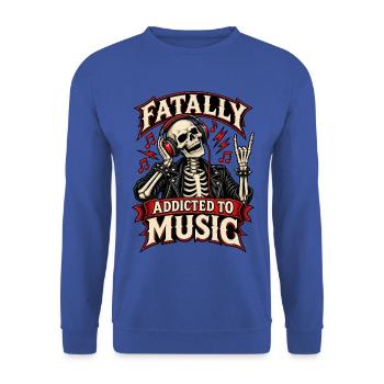 Lustiges Musikgeschenk – Todessüchtig nach Musik - Unisex Pullover - Royalblau - Vorne - Alina (178cm) & Michal (187cm)