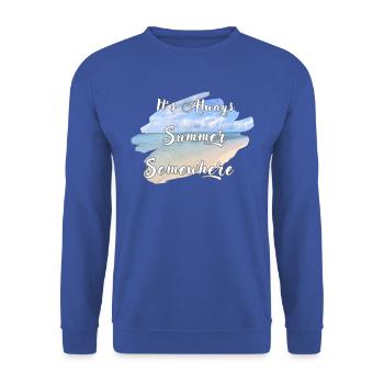 It's Always Summer Somewhere - Unisex Pullover - Royalblau - Vorne - Alina (178cm) & Michal (187cm)