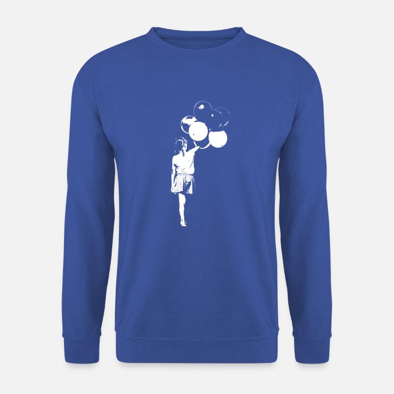 Ballon Girl Streetart dunkle Farben - Unisex Pullover - Royalblau