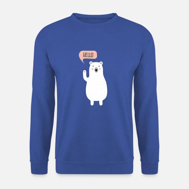 Cute Winter Polar Bear Illustration - Unisex Sweatshirt - royal blue