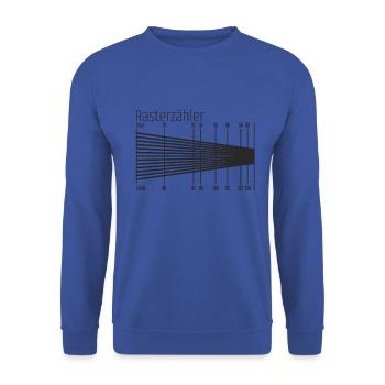 Rasterzähler für Druck und Design - Unisex Pullover - Royalblau - Vorne - Alina (178cm) & Michal (187cm)