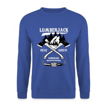 Lumberjack Vintage Design - Sweat-shirt Unisexe - bleu royal - Devant - Alina (178cm) & Michal (187cm)