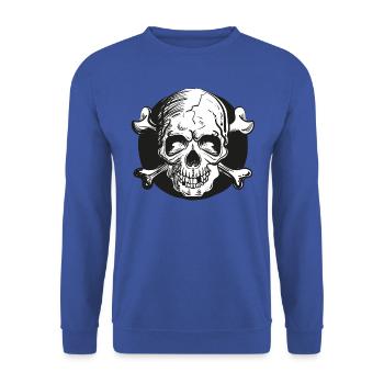 Totenkopf - Unisex Pullover - Royalblau - Vorne - Alina (178cm) & Michal (187cm)