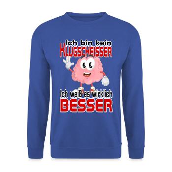 Ich weiß es wirklich besser - Unisex Pullover - Royalblau - Vorne - Alina (178cm) & Michal (187cm)