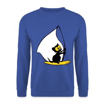 Georgie Kätzchen segelt - Unisex Pullover - Royalblau - Vorne - Alina (178cm) & Michal (187cm)