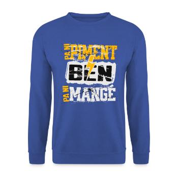 Pa Ni Piment Ben Pa Ni Mangé - Sweat-shirt Unisexe - bleu royal - Devant - Alina (178cm) & Michal (187cm)