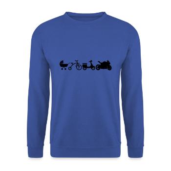 Motorrad Evolution - Unisex Pullover - Royalblau - Vorne - Alina (178cm) & Michal (187cm)