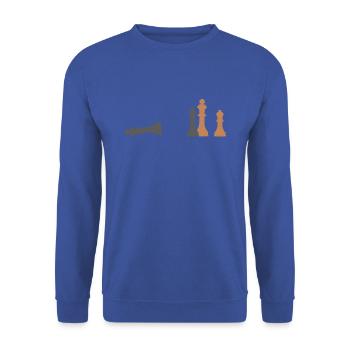 Schach - Unisex Pullover - Royalblau - Vorne - Alina (178cm) & Michal (187cm)