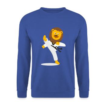 Lion Arts Martiaux Karaté Kickboxing - Sweat-shirt Unisexe - bleu royal - Devant - Alina (178cm) & Michal (187cm)