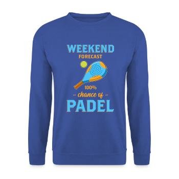 Prévisions week-end Paddle Tennis Padel impression - Sweat-shirt Unisexe - bleu royal - Devant - Alina (178cm) & Michal (187cm)