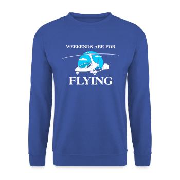 Les week-ends sont pour les passionnés d’aviation volante - Sweat-shirt Unisexe - bleu royal - Devant - Alina (178cm) & Michal (187cm)