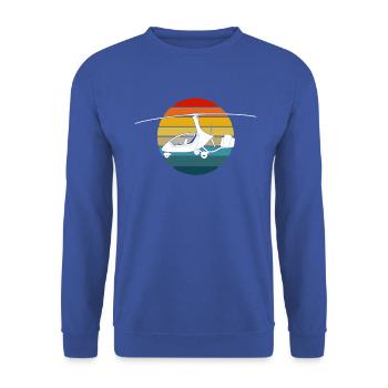 Passionnés d’aviation Retro Sunset Gyrocopter - Sweat-shirt Unisexe - bleu royal - Devant - Alina (178cm) & Michal (187cm)