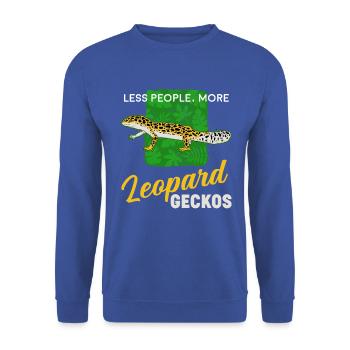 Reptilienliebhaber Weniger Menschen Mehr Leopard Geckos - Unisex Pullover - Royalblau - Vorne - Alina (178cm) & Michal (187cm)