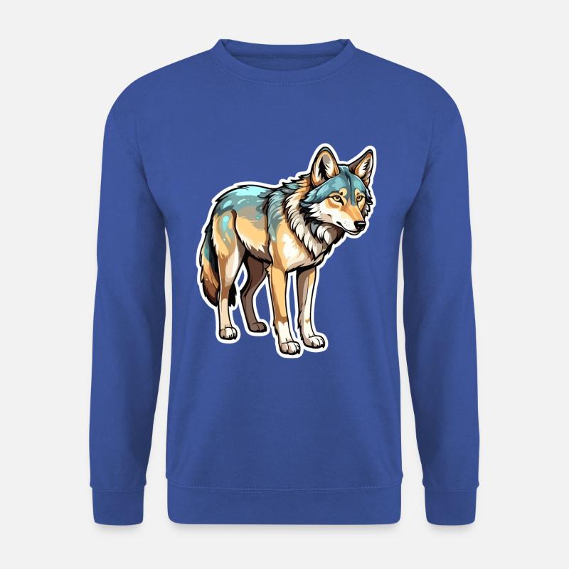 Wolf Fantasy Illustration - Unisex Pullover - Royalblau